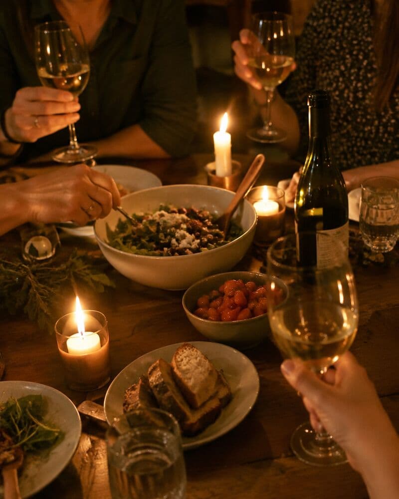 Middag med levende lys